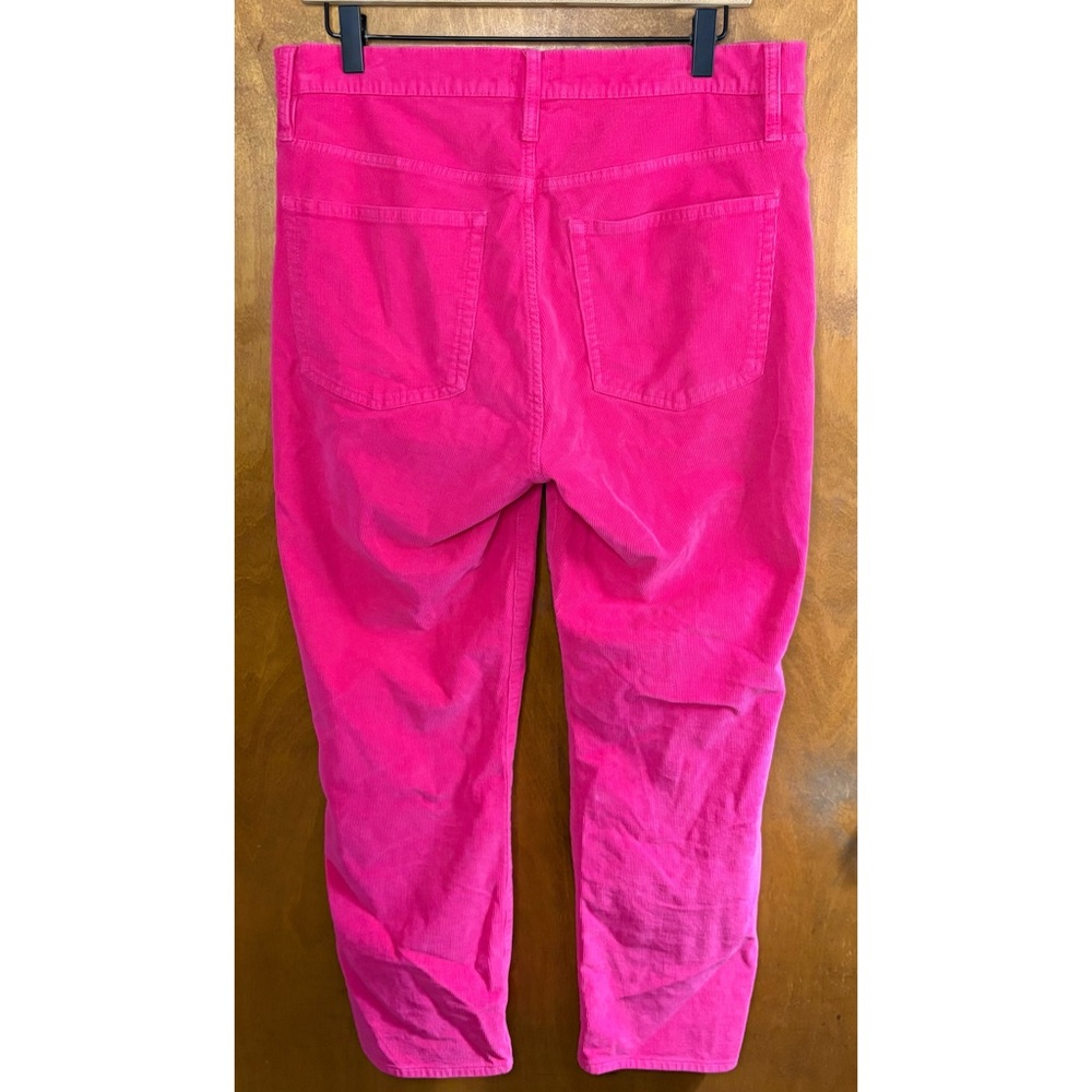 J. Crew Hot Pink High Rise Corduroy Straight Leg Pants 31 Preppy Retro 70s Artsy - Picture 2 of 12